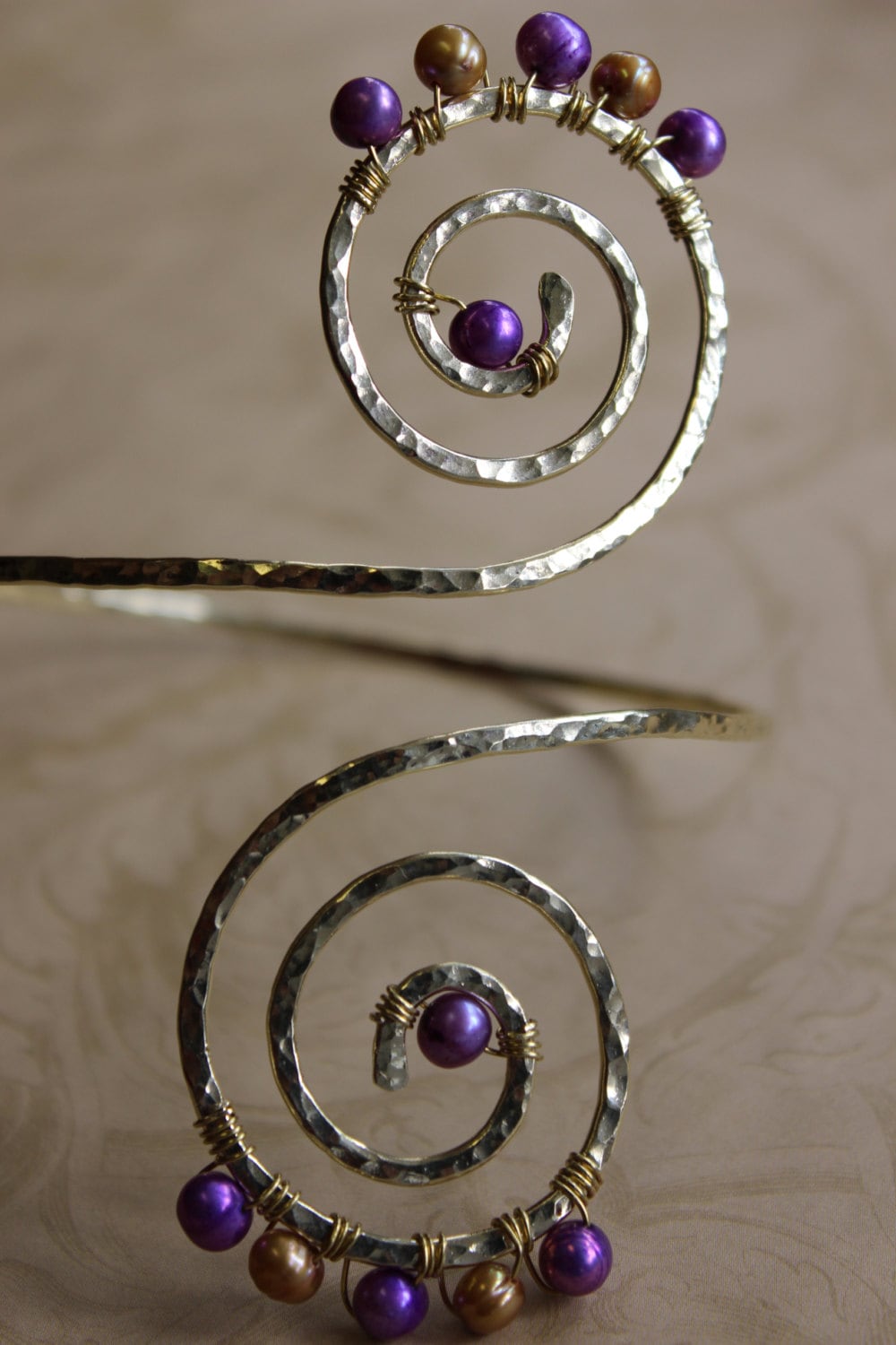 Nohea Mermaid Swirl - Upper Arm Cuff - Handcrafted Fine Jewelry by ShellDance Designs, Kona Hawaii