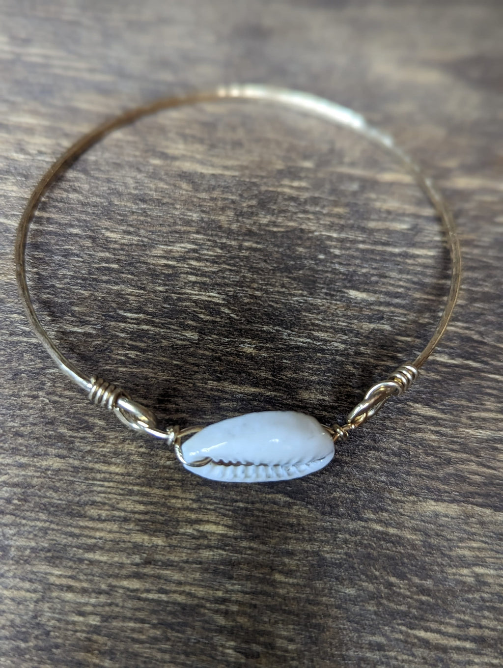 Nalu Cowrie Beach Bangle - Pick Your Size - Handcrafted Fine Jewelry by ShellDance Designs, Kona Hawaii