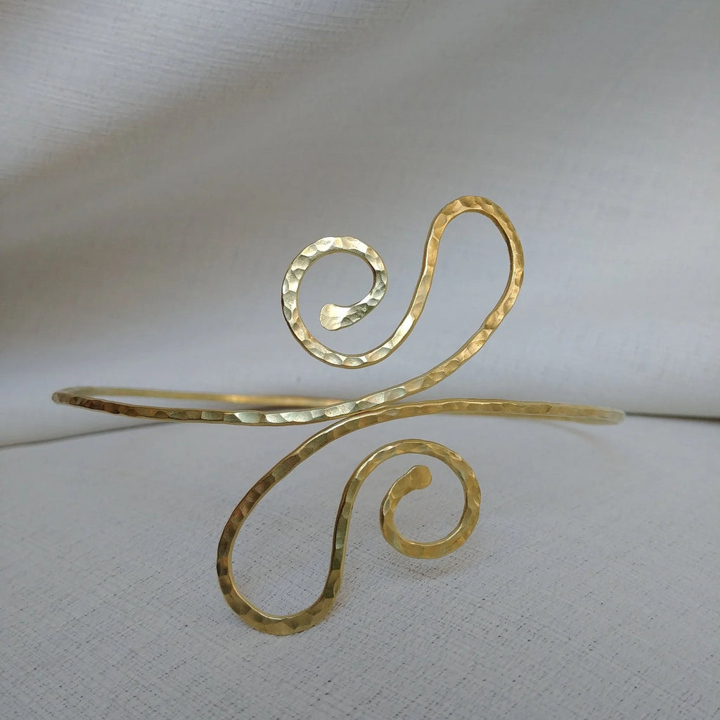 Mahina Upper Arm Cuff - African Symbol Support - Handcrafted Fine Jewelry by ShellDance Designs, Kona Hawaii