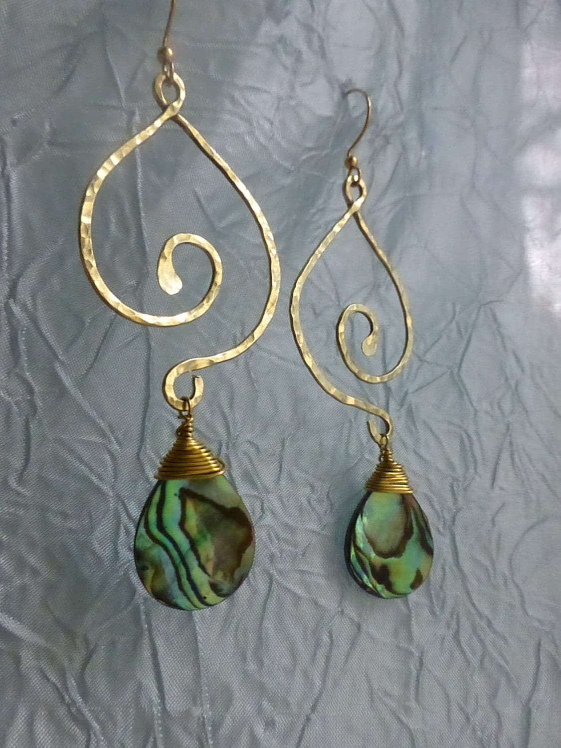 Kaia Abalone Bohemian Earrings - Handcrafted Fine Jewelry by ShellDance Designs, Kona Hawaii