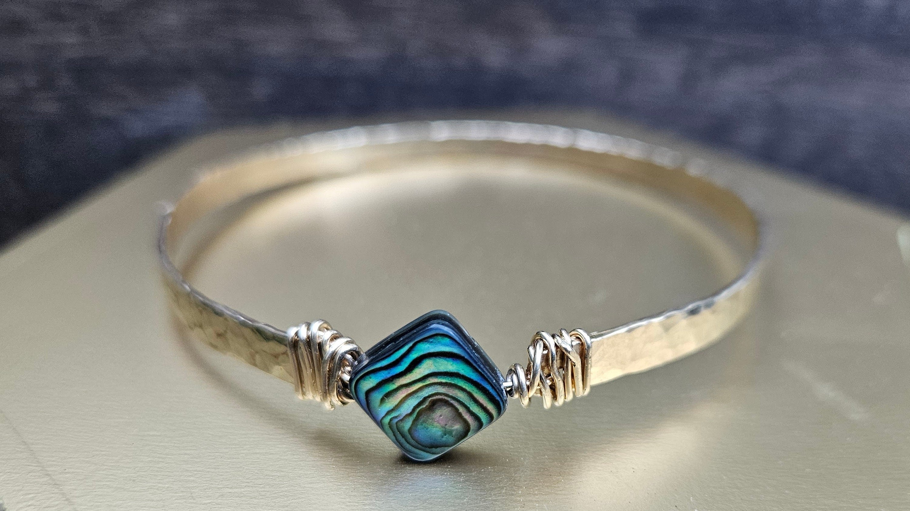 Noelani Mermaid Diamonds Bangle - Handcrafted Fine Jewelry by ShellDance Designs, Kona Hawaii