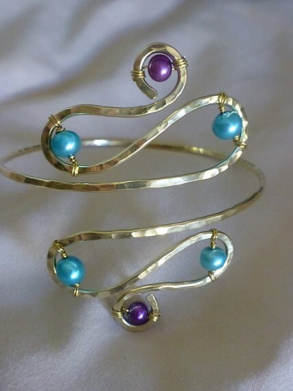 Kiana Colorful Upper Arm Bracelet - Handcrafted Fine Jewelry by ShellDance Designs, Kona Hawaii