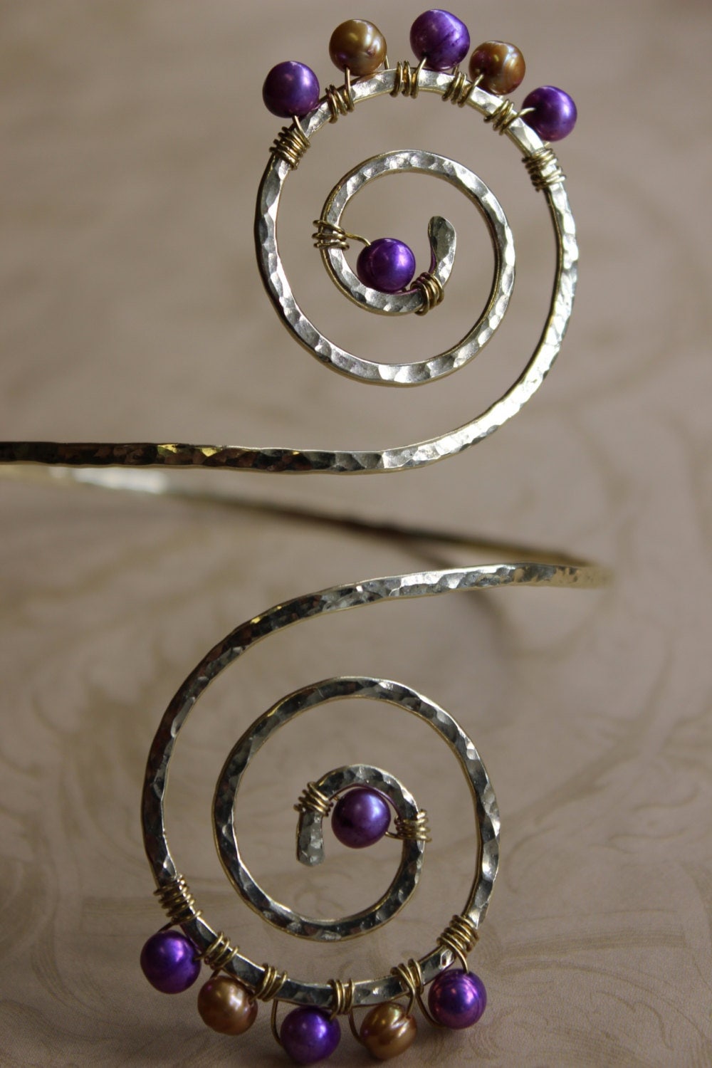 Lani Mermaid Swirl Upper Arm Cuff - Handcrafted Fine Jewelry by ShellDance Designs, Kona Hawaii
