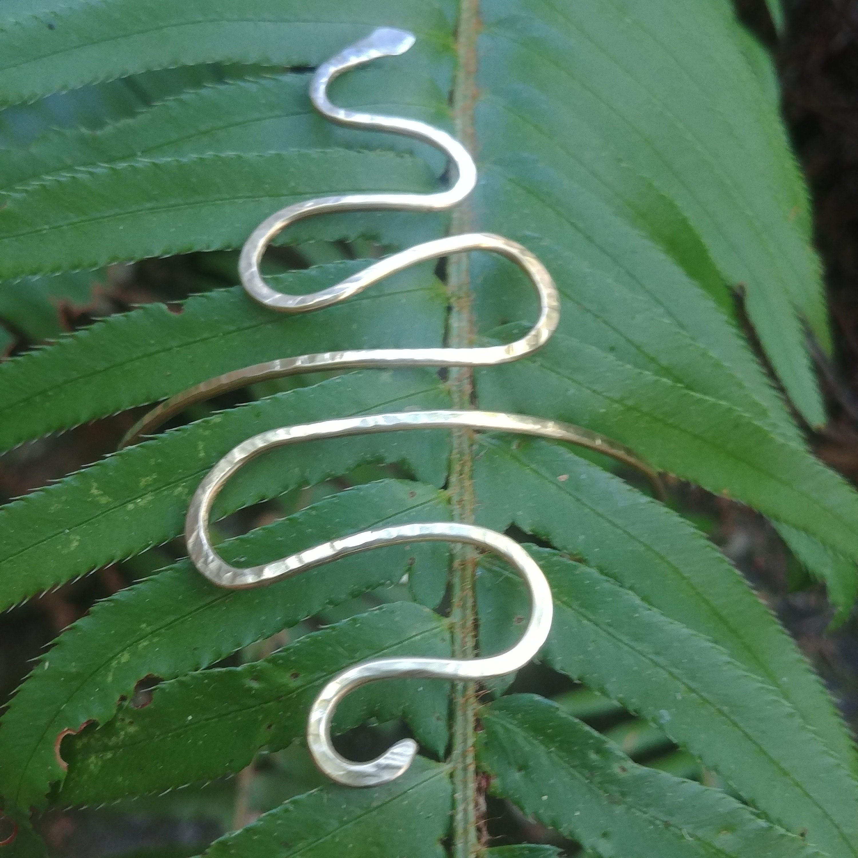Kani Snake Cuff - Hammered Gold Serpent Armband - Handcrafted Fine Jewelry by ShellDance Designs, Kona Hawaii