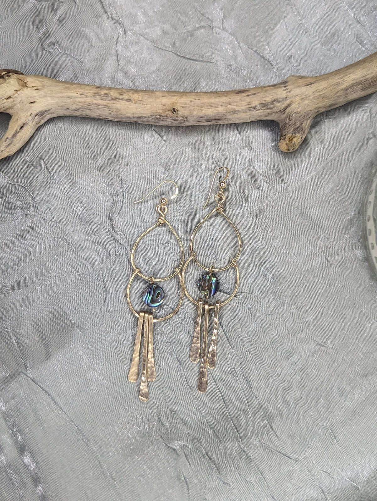 Ocean Chimes - Abalone Bar Earrings - Handcrafted Fine Jewelry by ShellDance Designs, Kona Hawaii