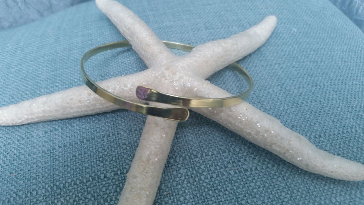 Makai Minimalist Upper Arm Cuff - Custom Fit Metal Bangle - Handcrafted Fine Jewelry by ShellDance Designs, Kona Hawaii