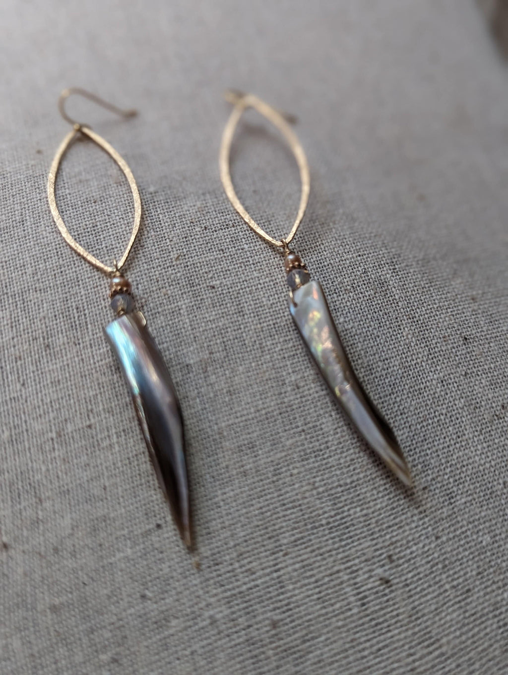 Mother Of Pearl Earrings - Handcrafted Fine Jewelry by ShellDance Designs, Kona Hawaii