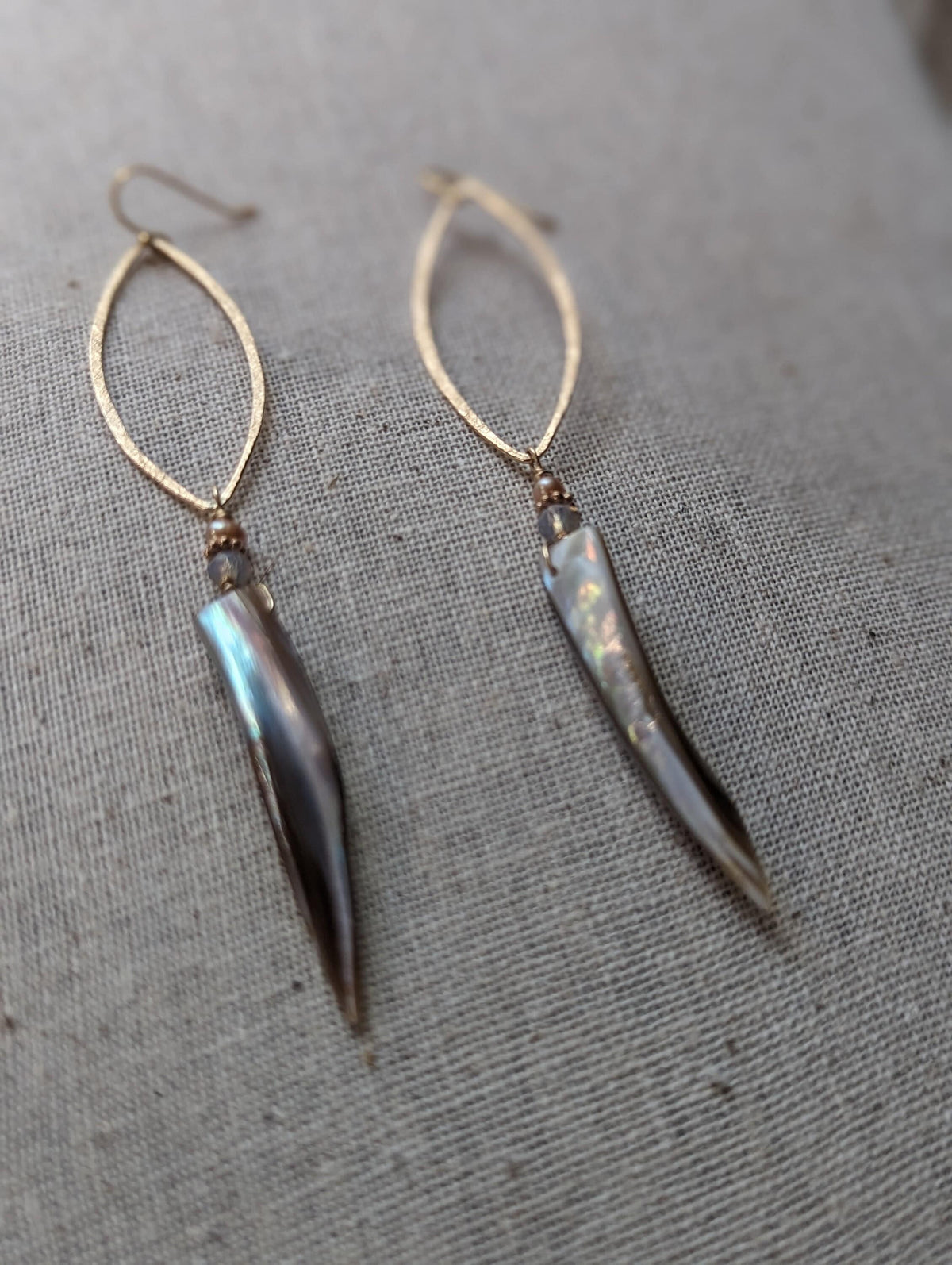 Mother Of Pearl Earrings - Handcrafted Fine Jewelry by ShellDance Designs, Kona Hawaii