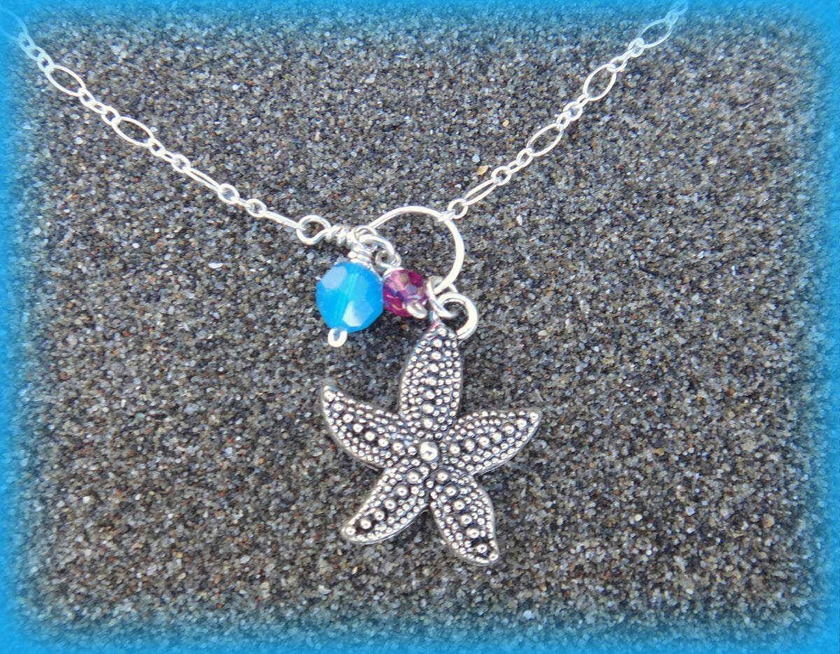 Maile Starfish Toe Ring Anklet - Sterling Silver Or Gold Filled - Handcrafted Fine Jewelry by ShellDance Designs, Kona Hawaii