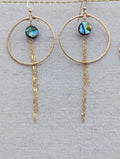 Kai Abalone Chain Hoop Earrings - Handcrafted Fine Jewelry by ShellDance Designs, Kona Hawaii