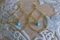 Kaiani Turquoise Drop Hoop Earrings - Handcrafted Fine Jewelry by ShellDance Designs, Kona Hawaii