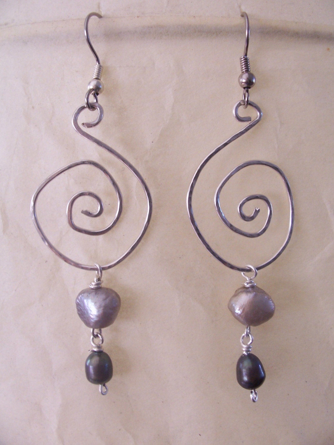 Freshwater Pearl Swirl Earrings