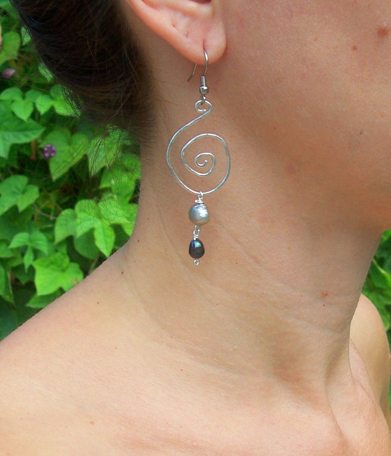 Freshwater Pearl Swirl Earrings