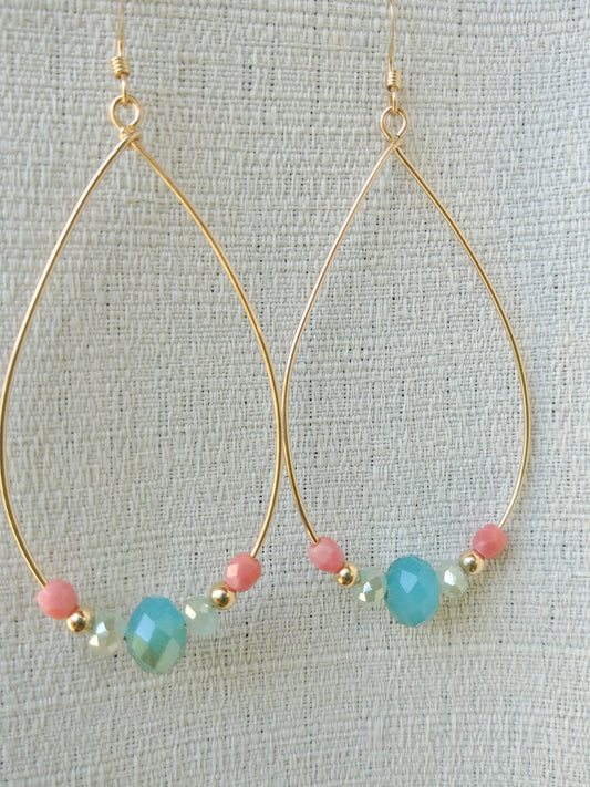 Tropical Hoops - 14k Gold Filled or Sterling Silver ~ Customize Bead Options