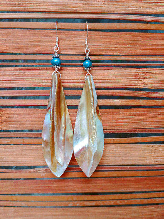 Hawaiian Style Mother of Pearl Earrings