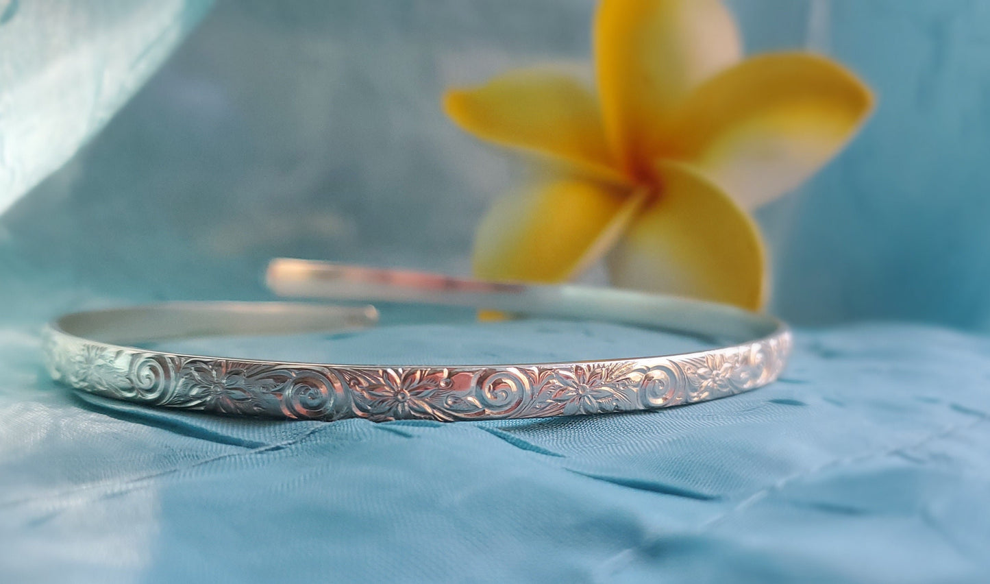 Hawaiian Heirloom Upper Arm Cuff ~ Sterling Silver & 14k Gold Filled