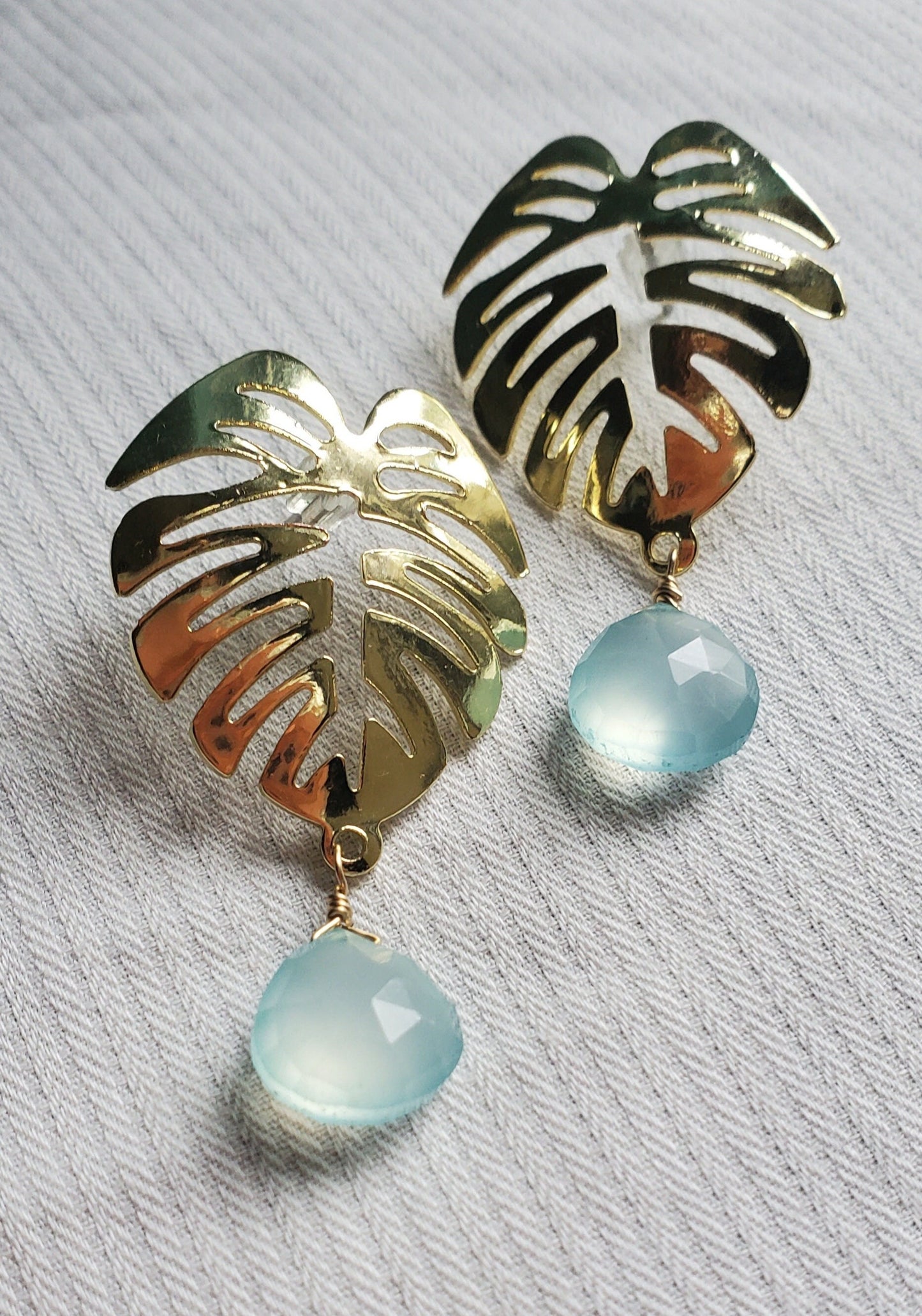 Monstera Leaf Filigree Post Earrings