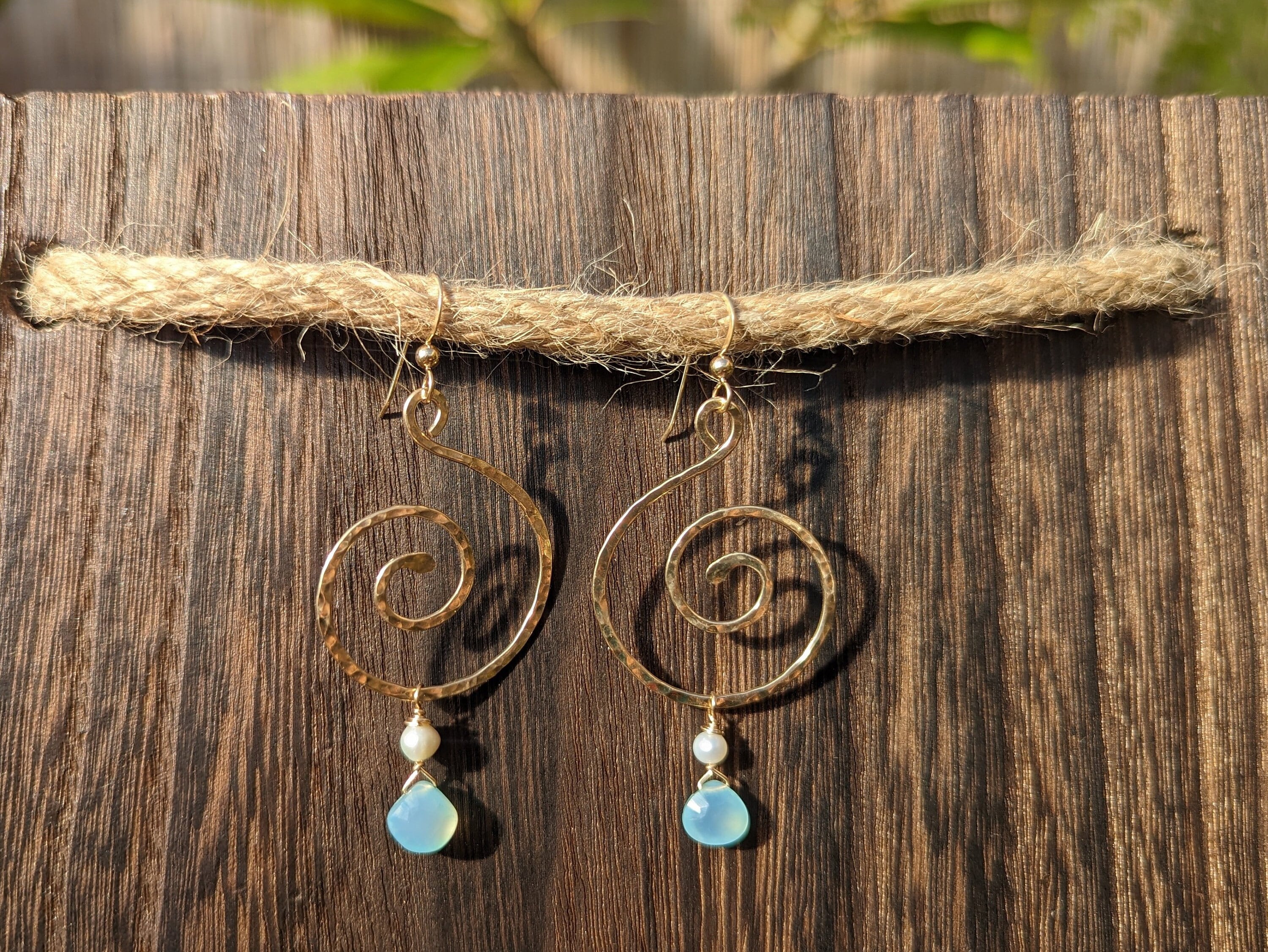 Chalcedony Swirl Earrings