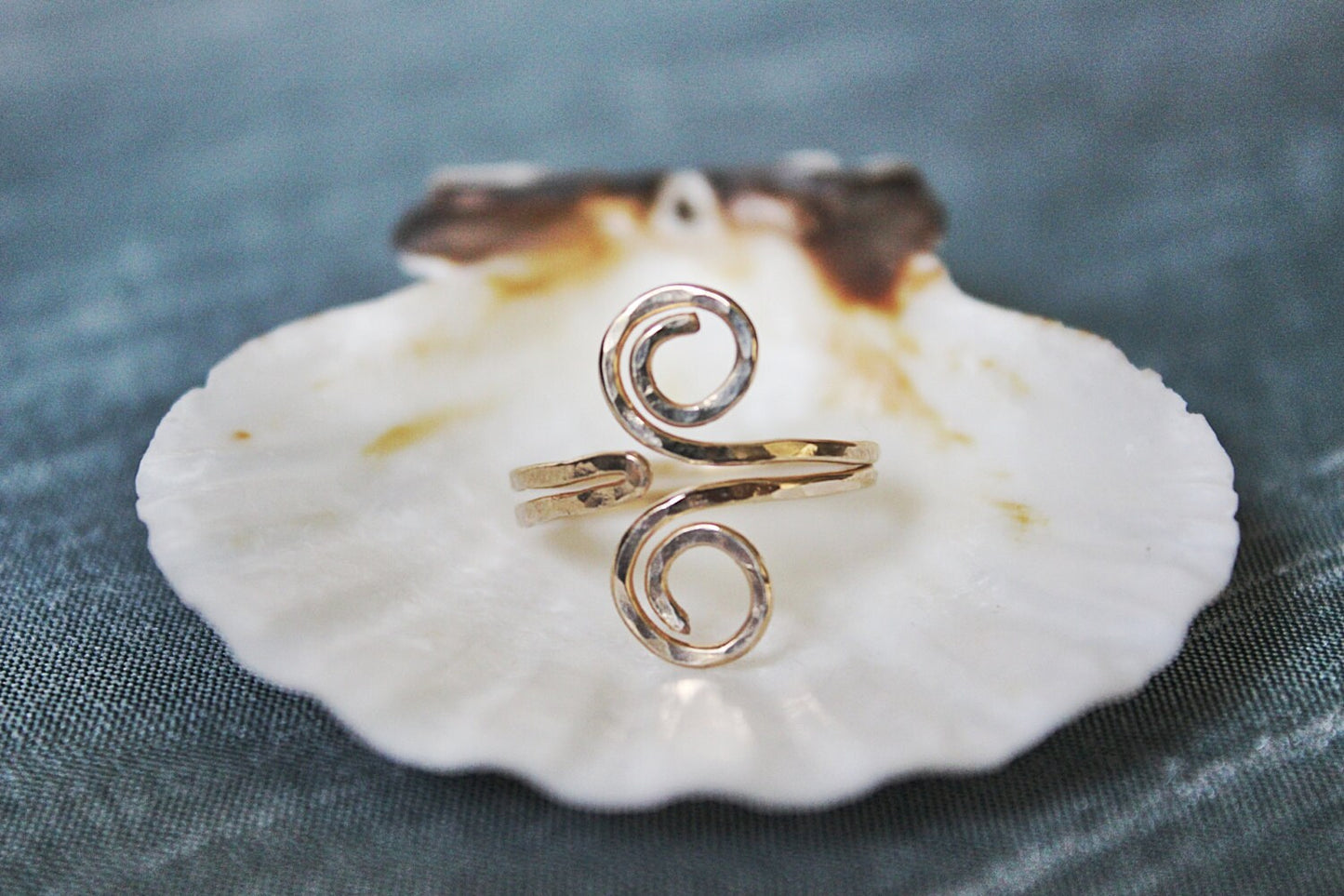 Hammered Jewelry Grecian Style adjustable Toe Ring - Sterling Silver , 14k Gold Filled or Copper