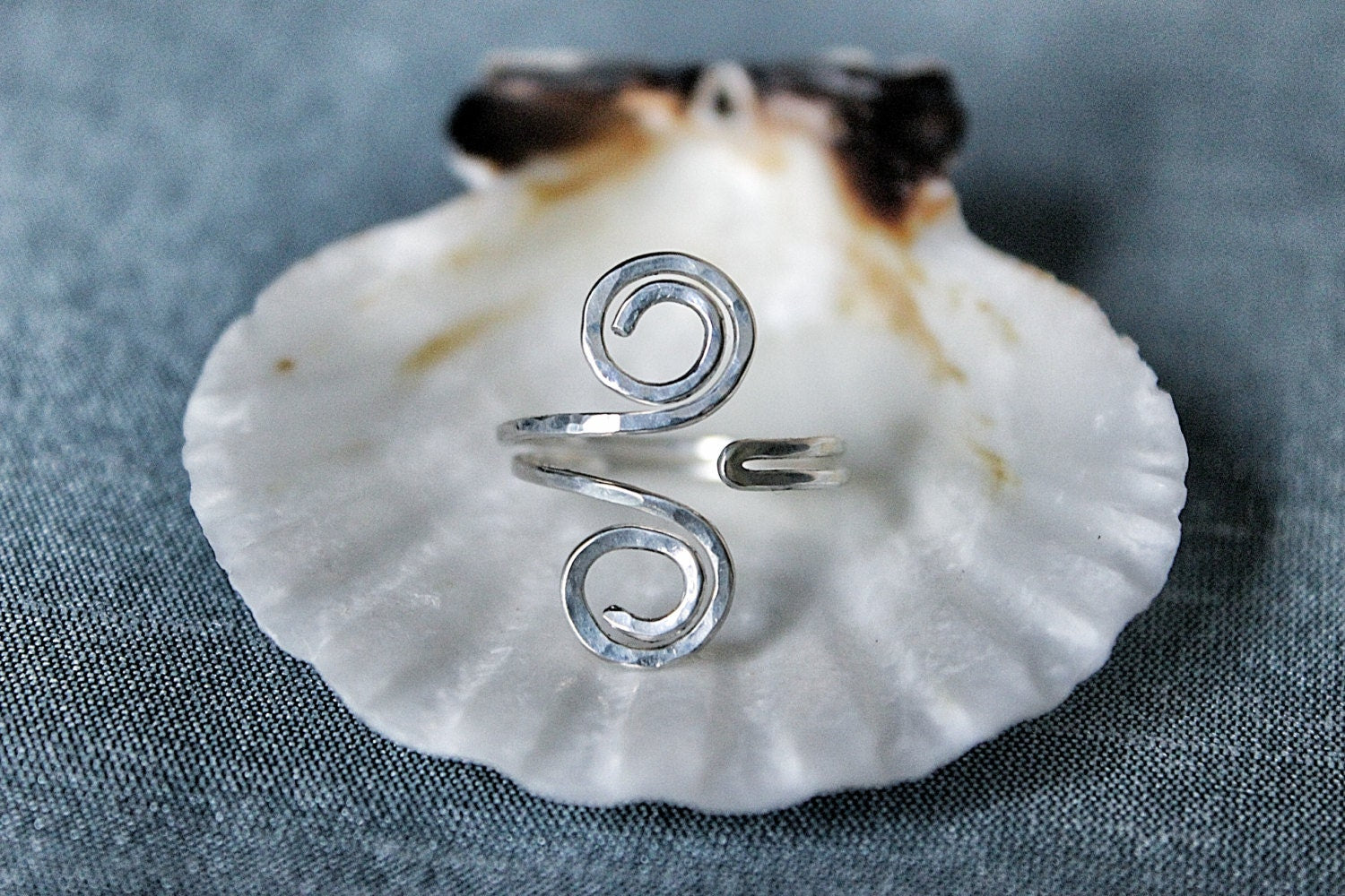 Sterling Silver Hammered Grecian Style adjustable Toe Ring
