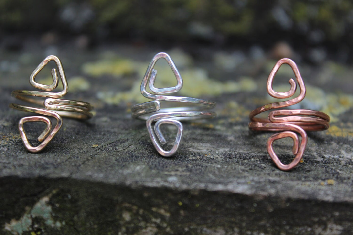 Hammered Triangle Adjustable Toe Ring - available in Sterling Silver, 14k Gold Filled or Copper