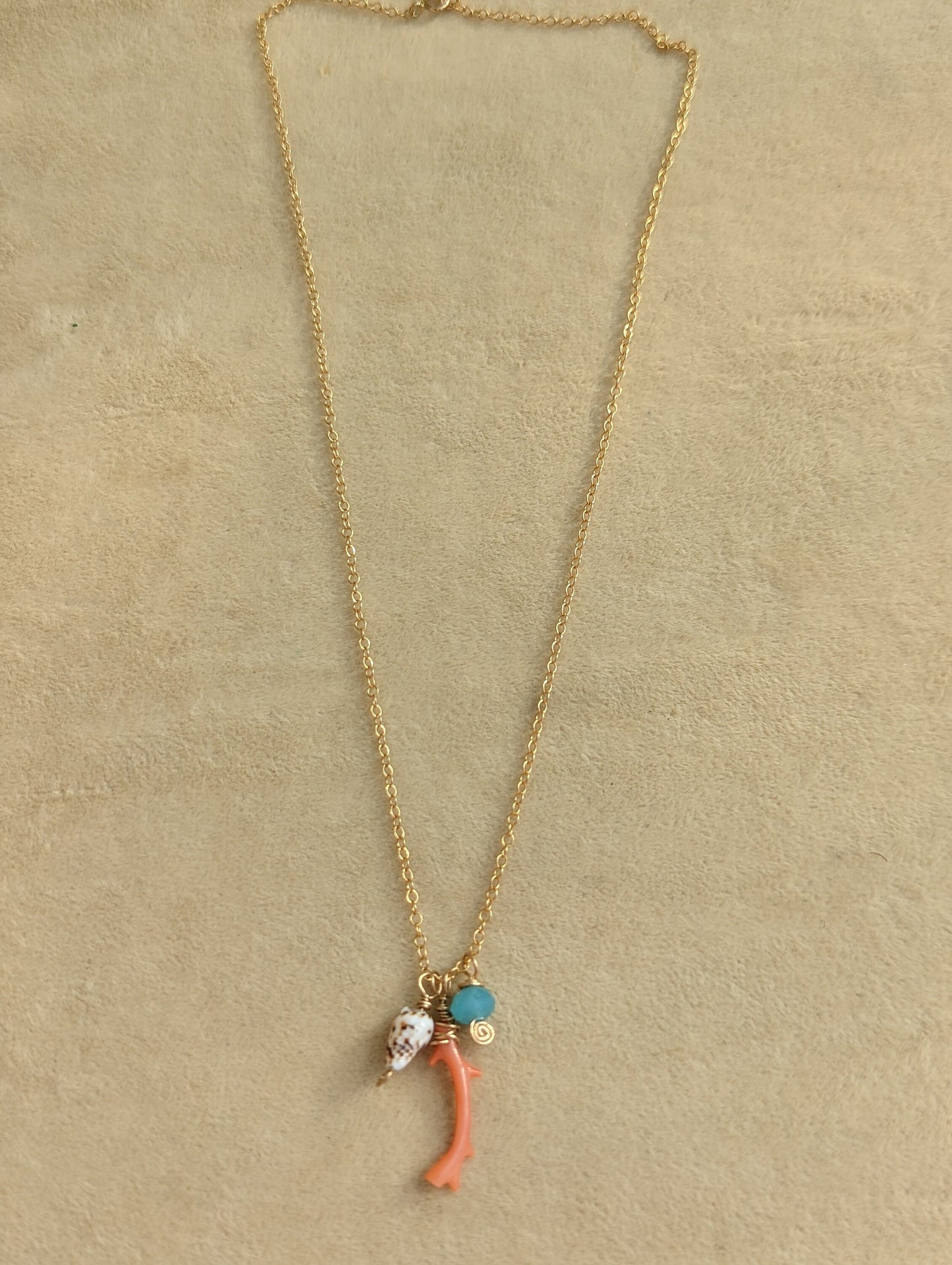 Tropical Ocean Coral Necklace