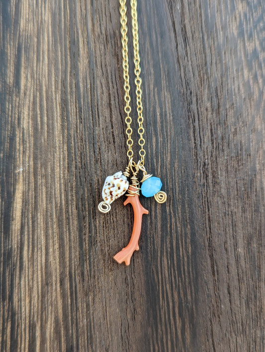 Tropical Ocean Coral Necklace