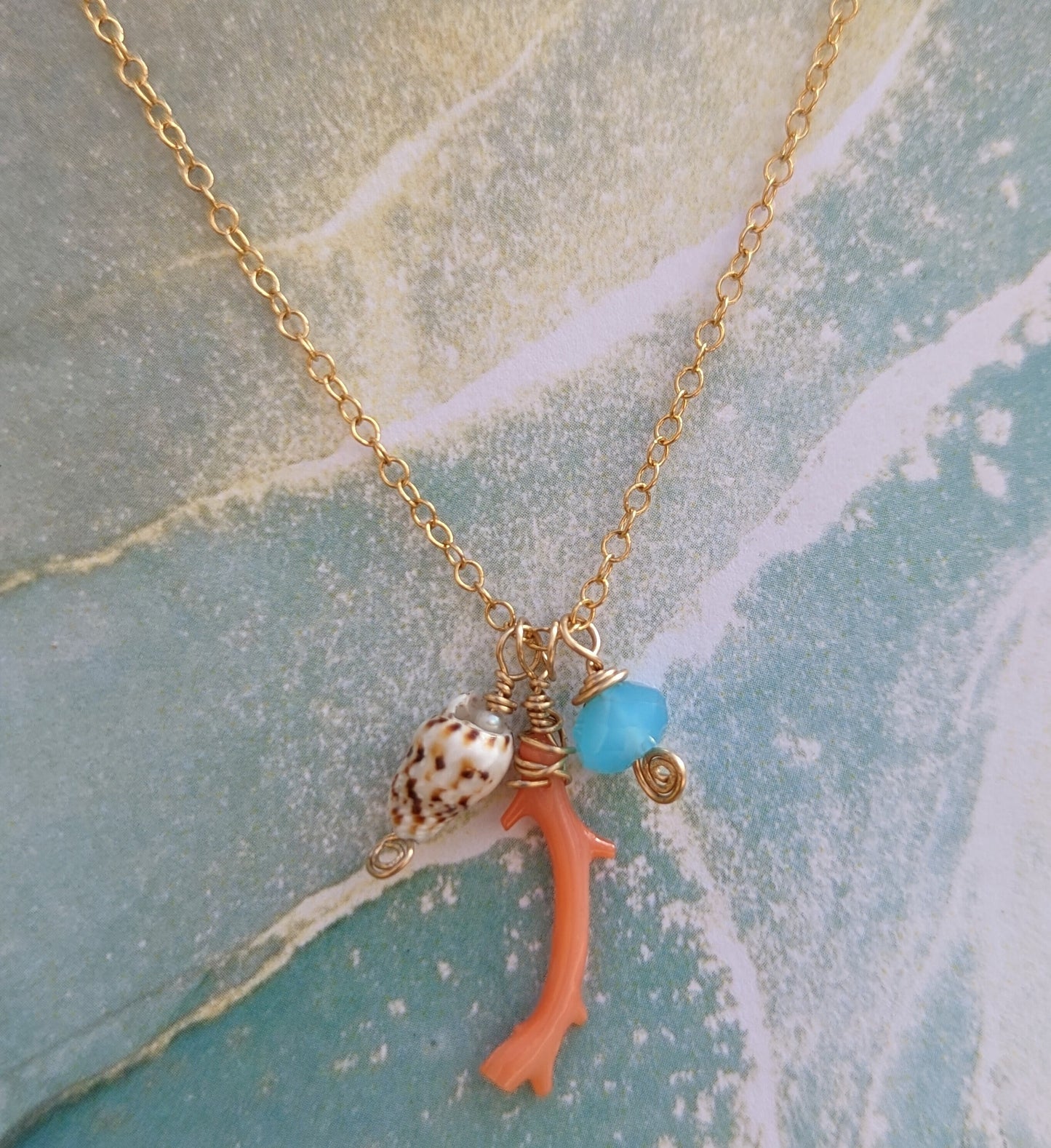 Tropical Ocean Coral Necklace