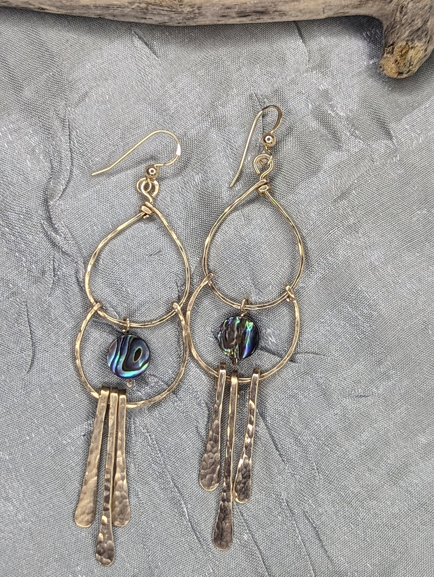 Abalone Bar Dangle Earrings - Unique Abalone Earrings