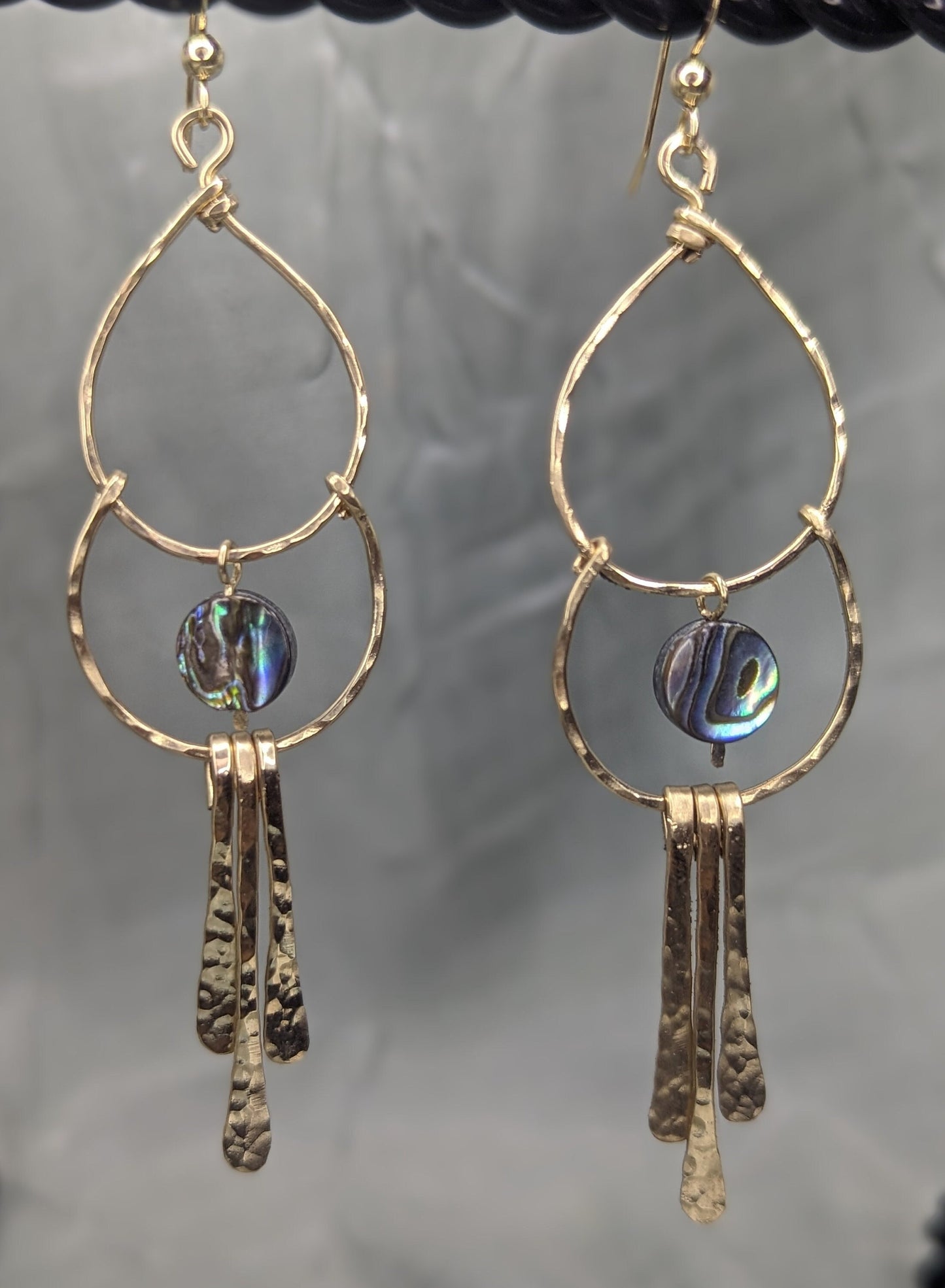 Abalone Bar Dangle Earrings - Unique Abalone Earrings