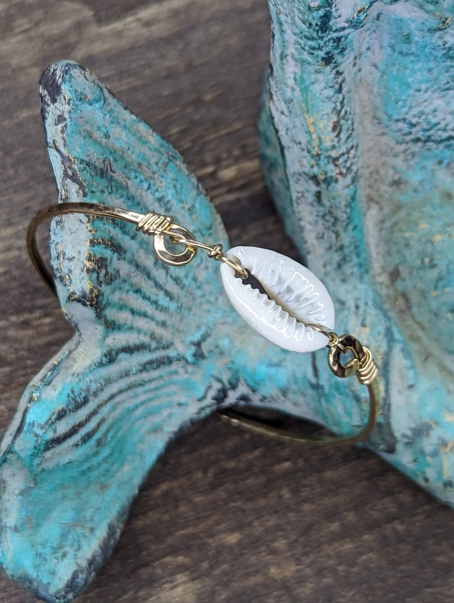 Cowrie Beach Bangle - Pick your Size, Wire and Texture