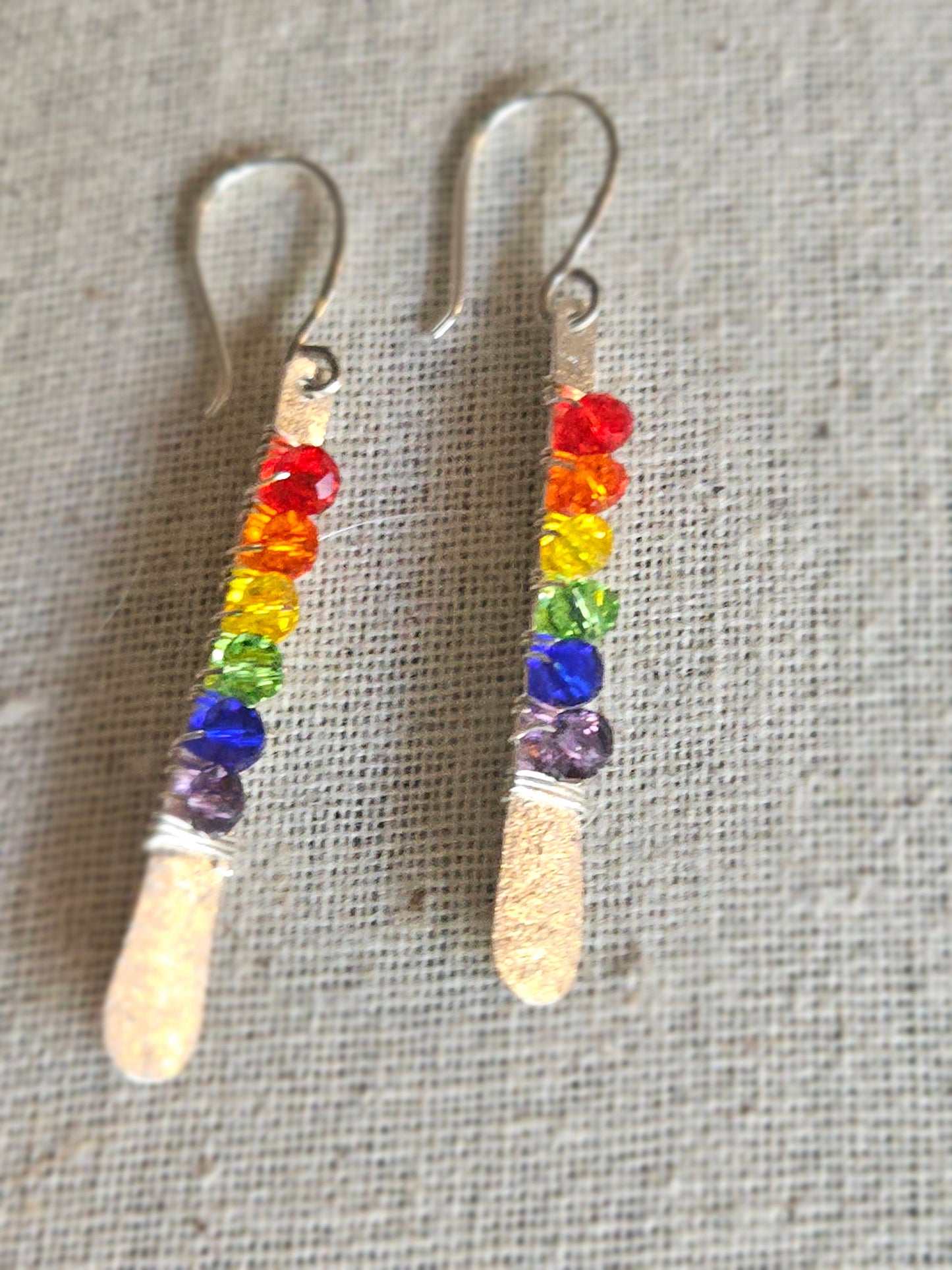 Bar Earrings, Rainbow, Pride Jewelry, Shakra Jewelry