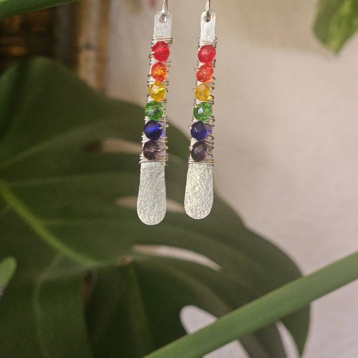 Bar Earrings, Rainbow, Pride Jewelry, Shakra Jewelry