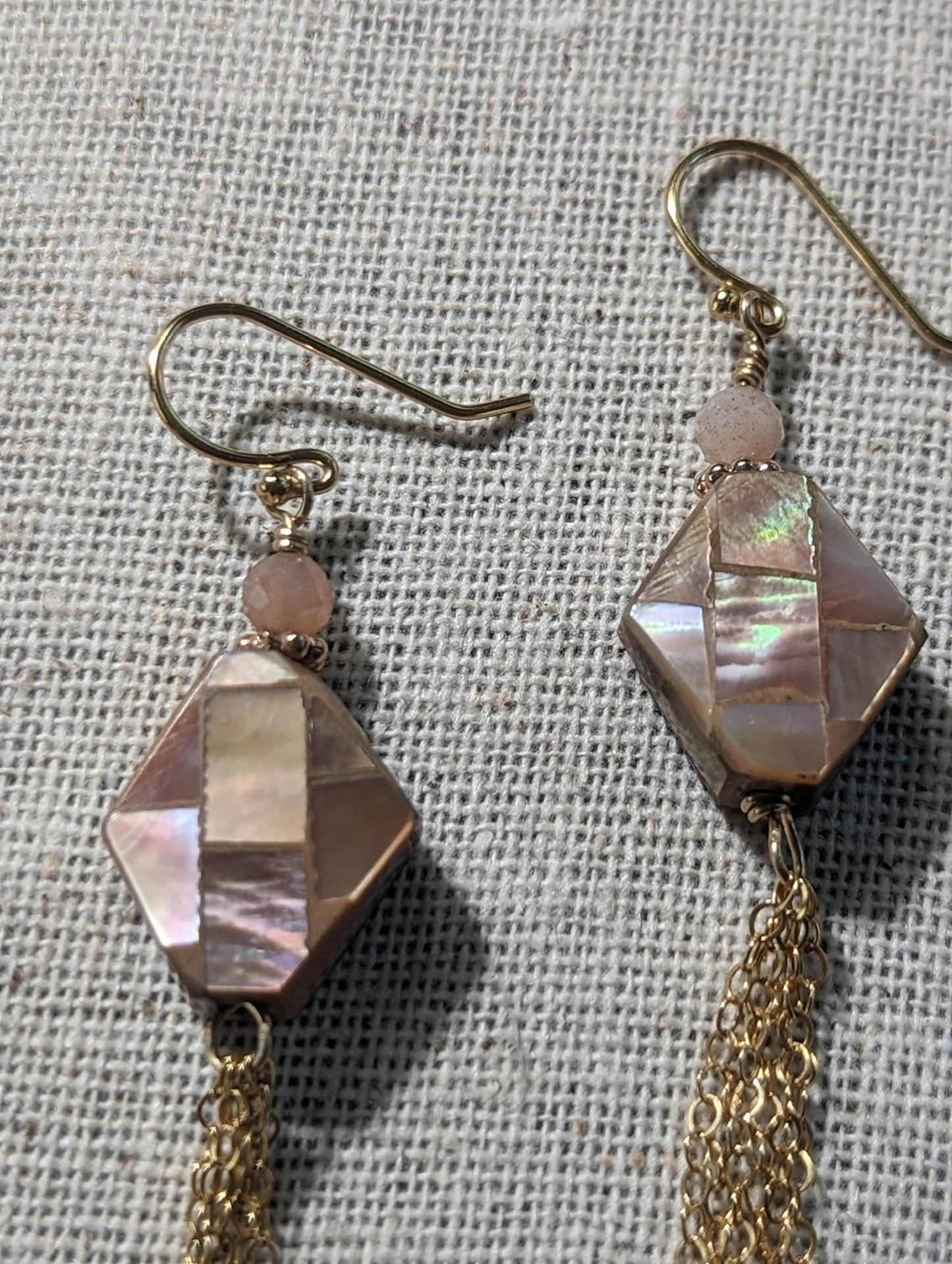 Mother of Pearl and Chain Earrings