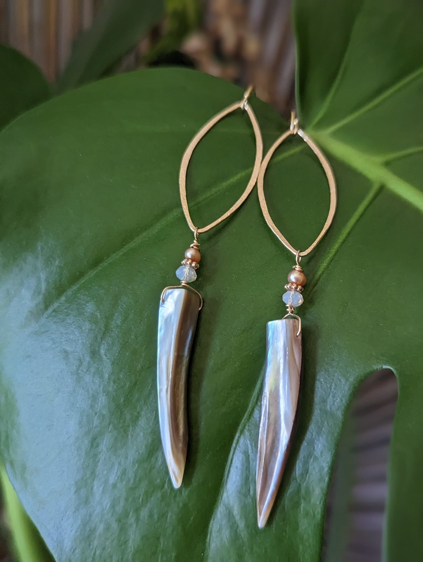 Statement Mother of Pearl Earrings