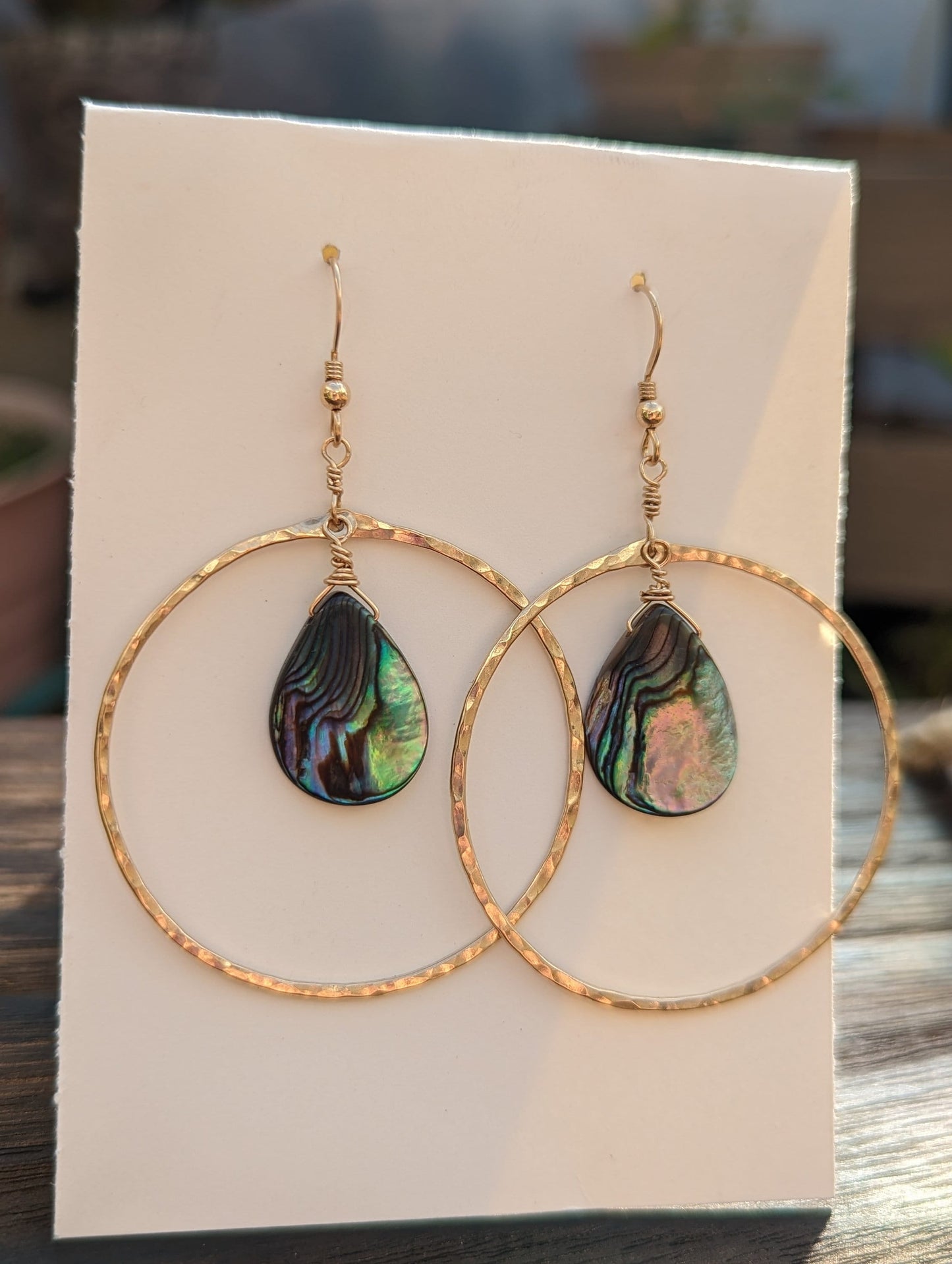 Abalone Hoops - Hoop Earrings