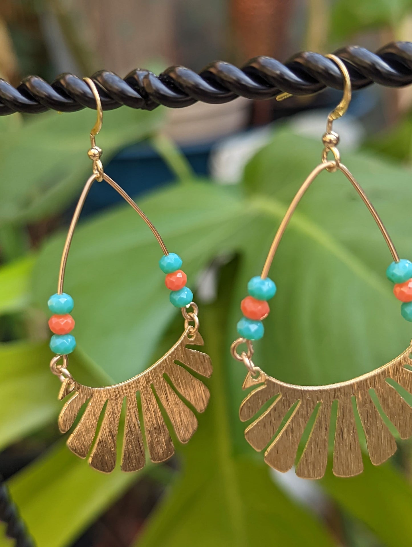 Bohemian Gold Fan Earrings