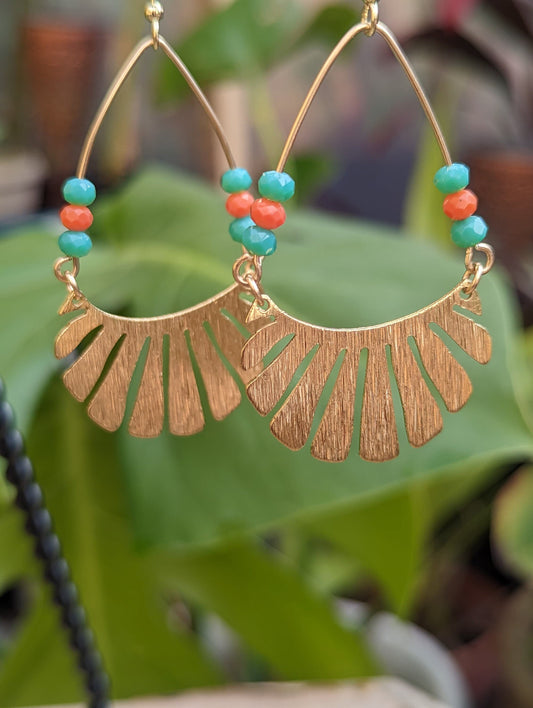 Bohemian Gold Fan Earrings