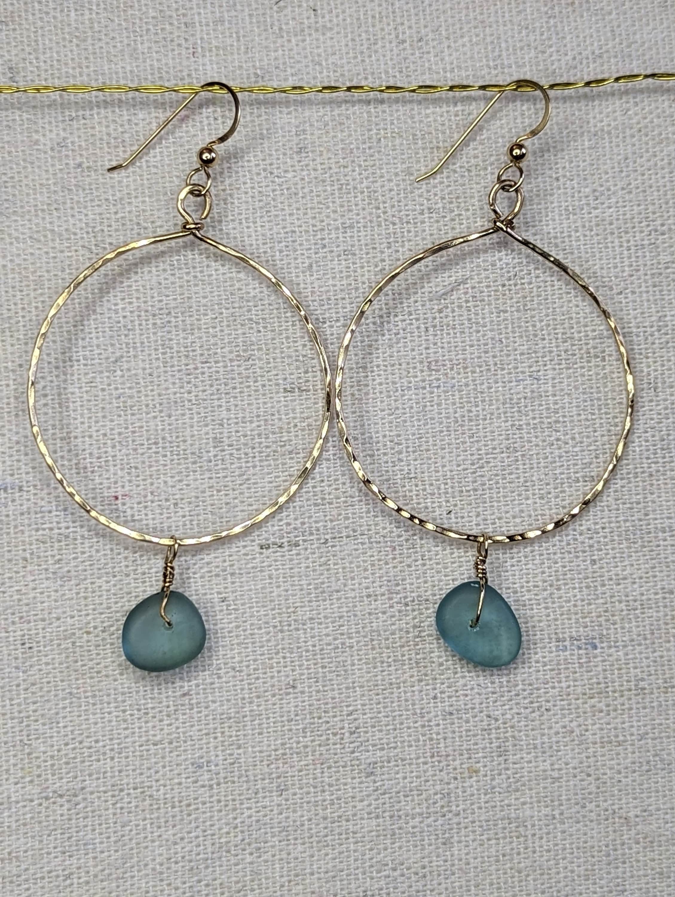 Sea Glass hoop earrings