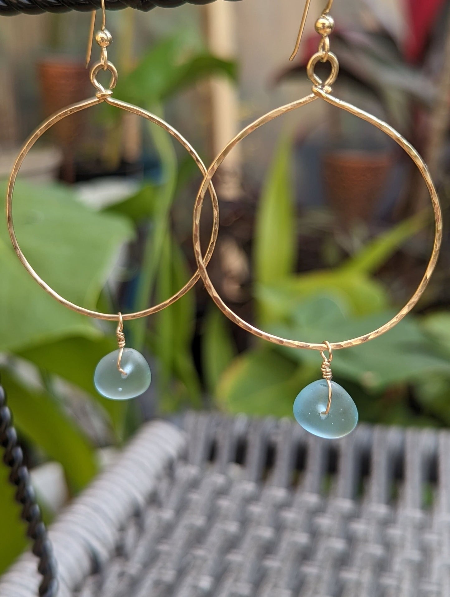 Sea Glass hoop earrings