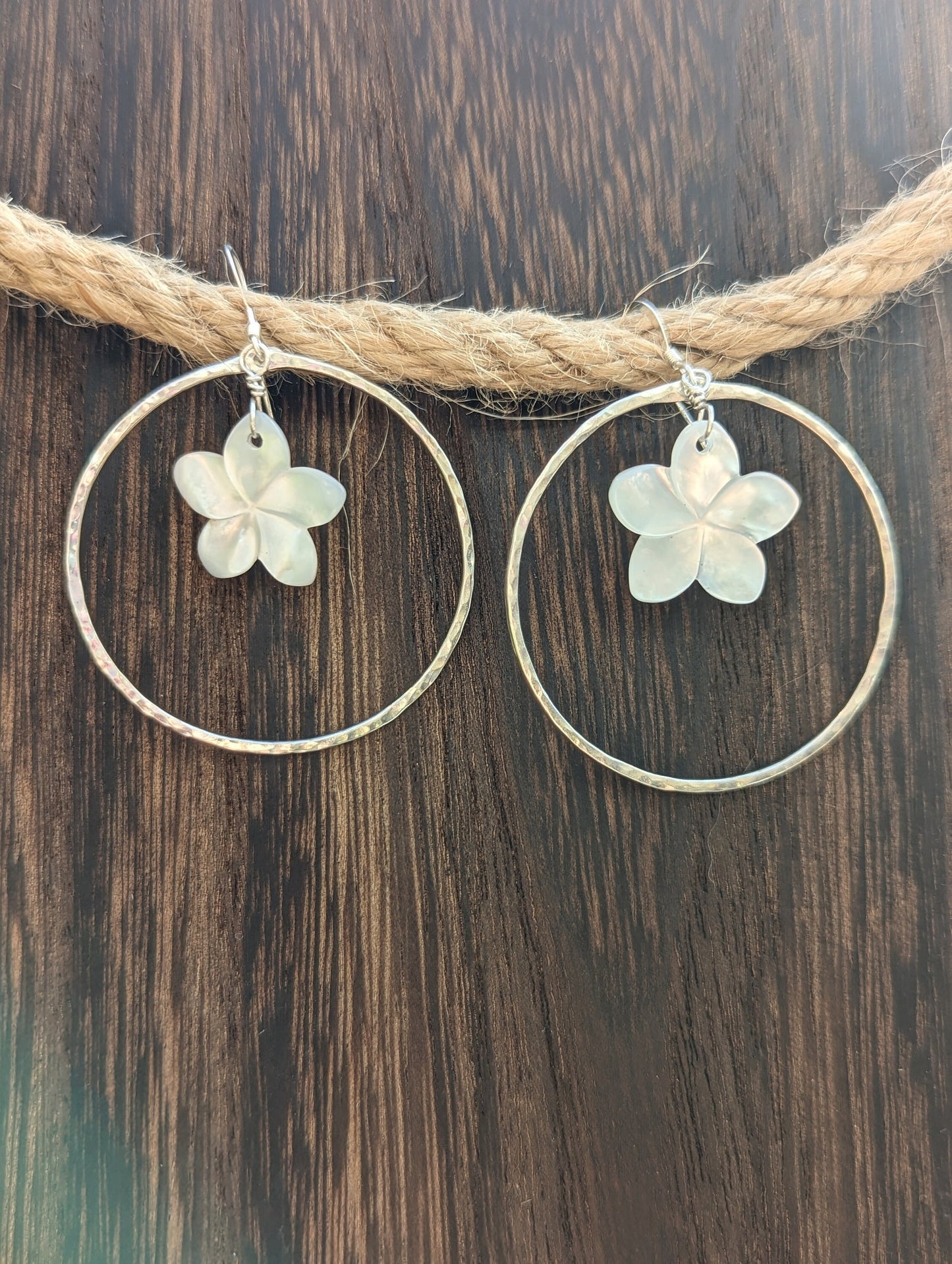 Plumeria Hoop Earrings