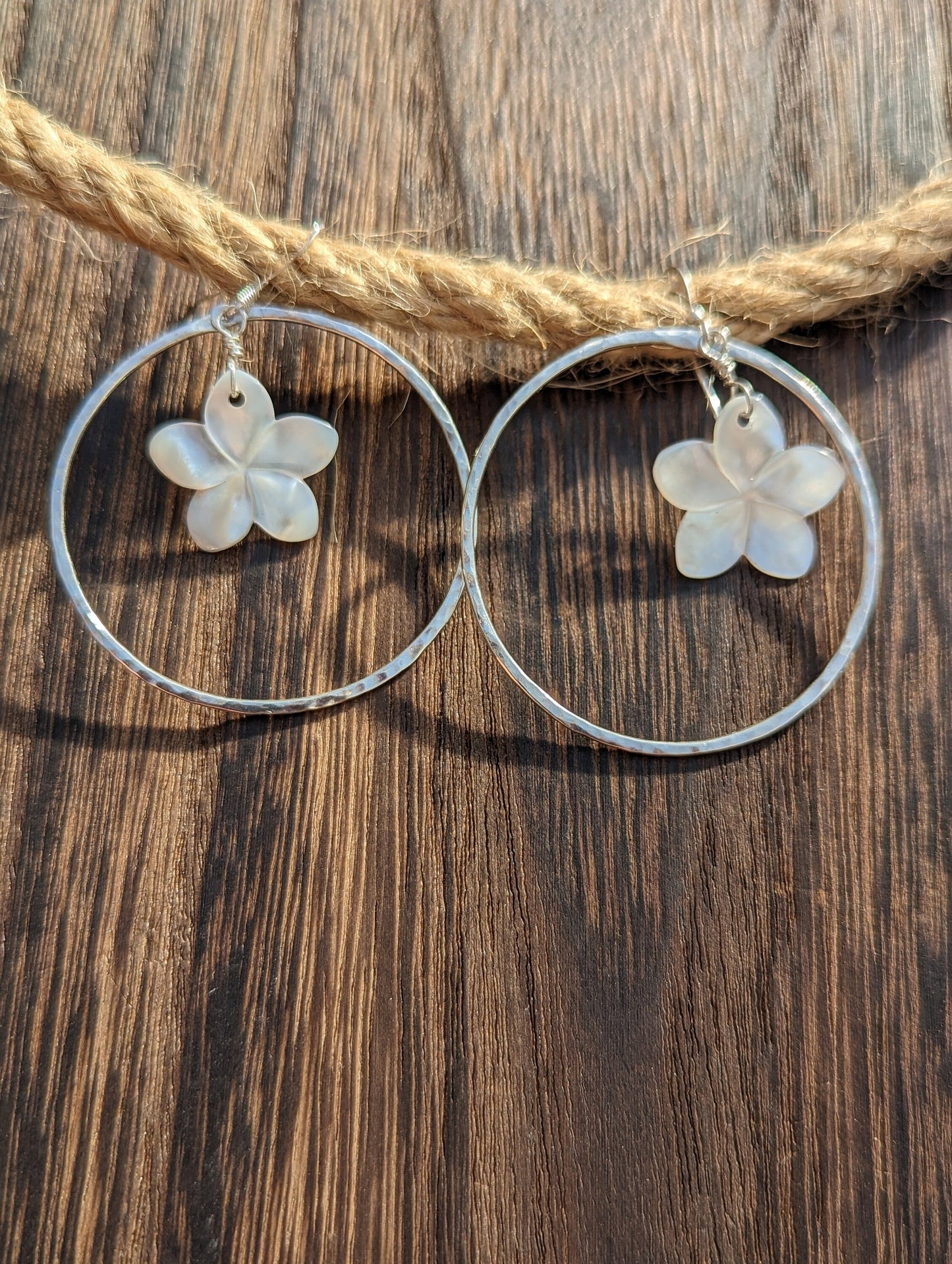 Plumeria Hoop Earrings