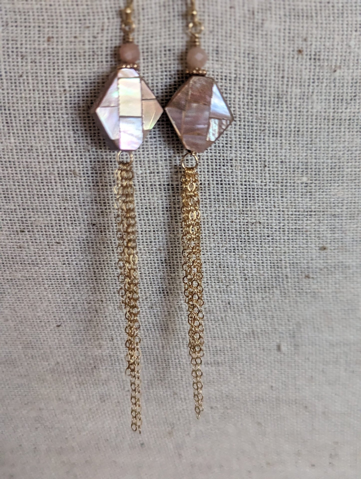 Mother of Pearl and Chain Earrings