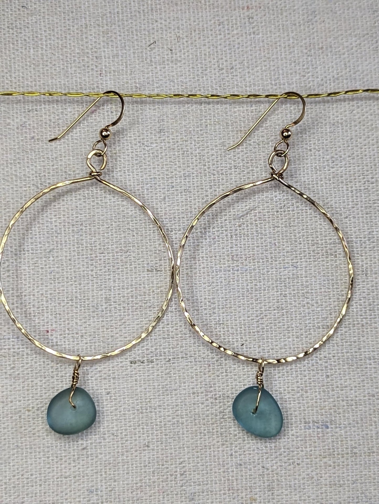 Sea Glass hoop earrings