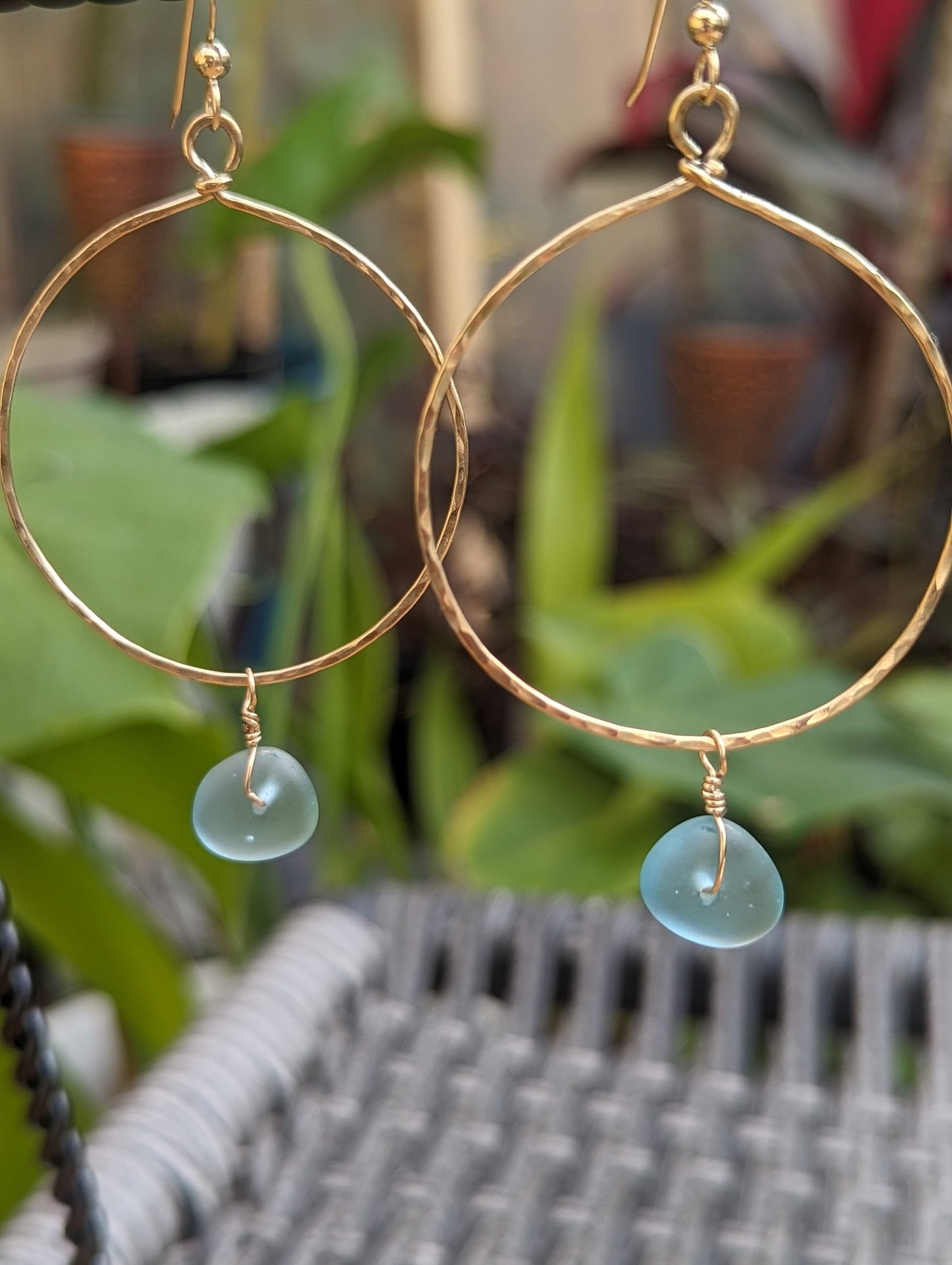 Sea Glass hoop earrings