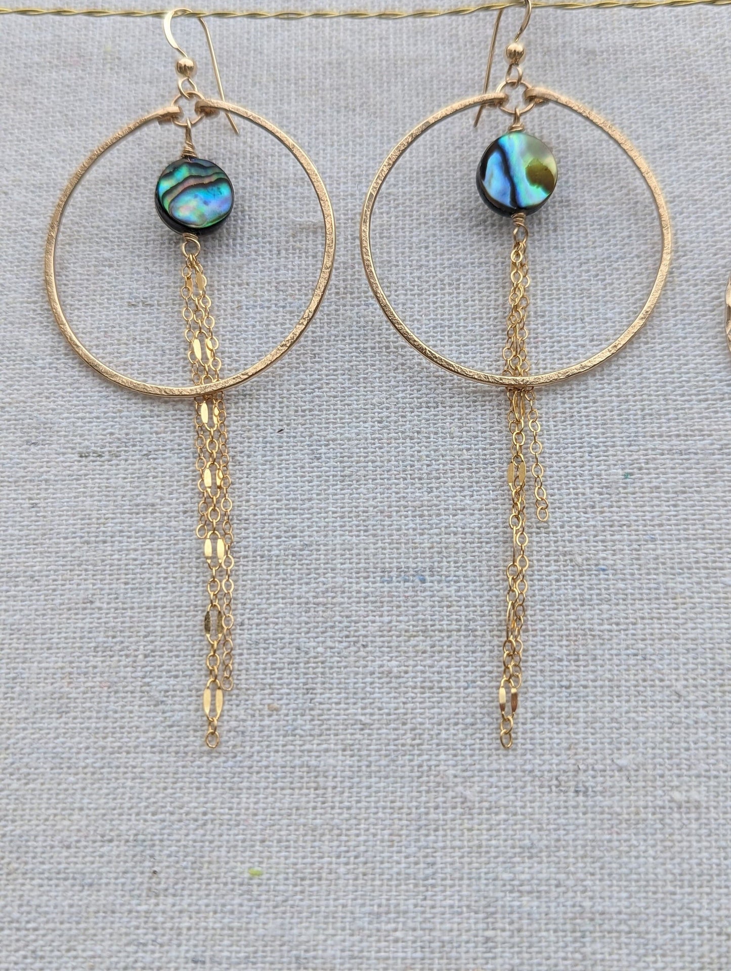 Sexy Abalone Chain Hoop Earrings