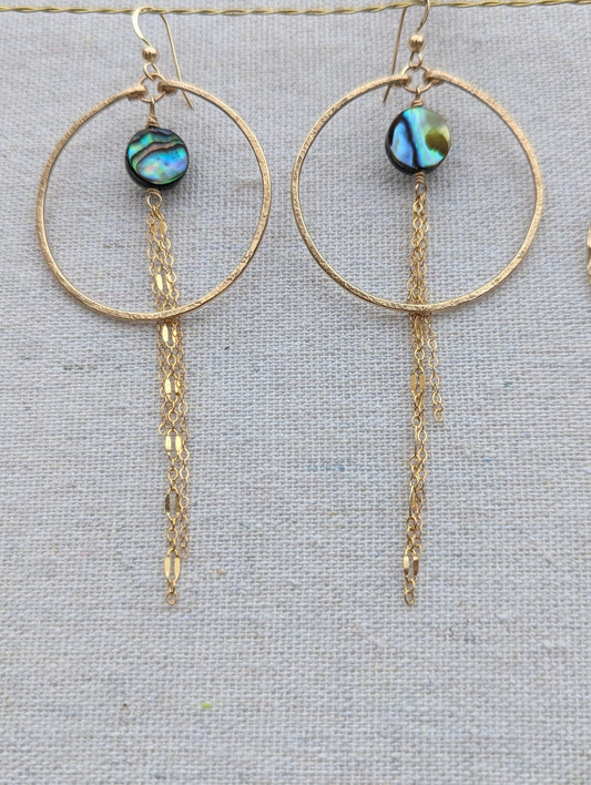 Sexy Abalone Chain Hoop Earrings