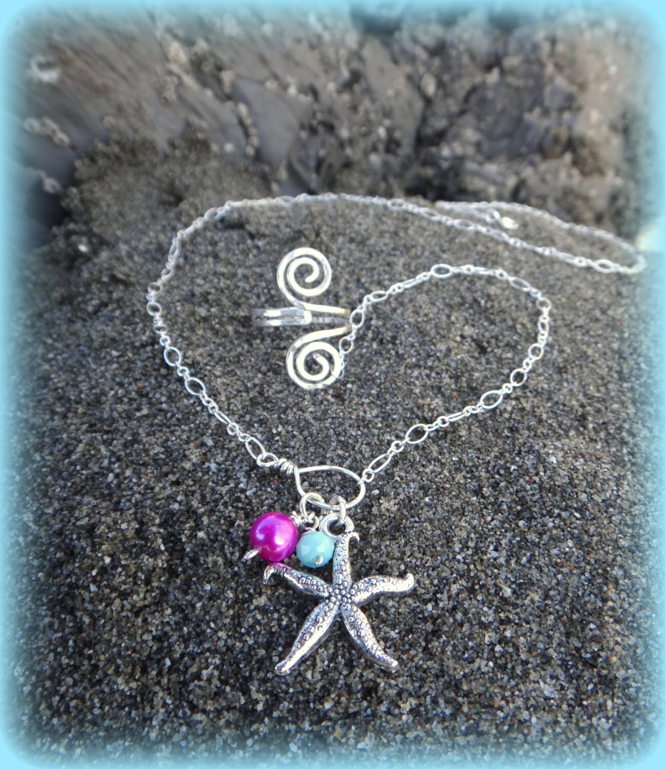 Starfish Anklet  - A great accessory for your favorite heels / Customizable, Available in  Gold or Silver