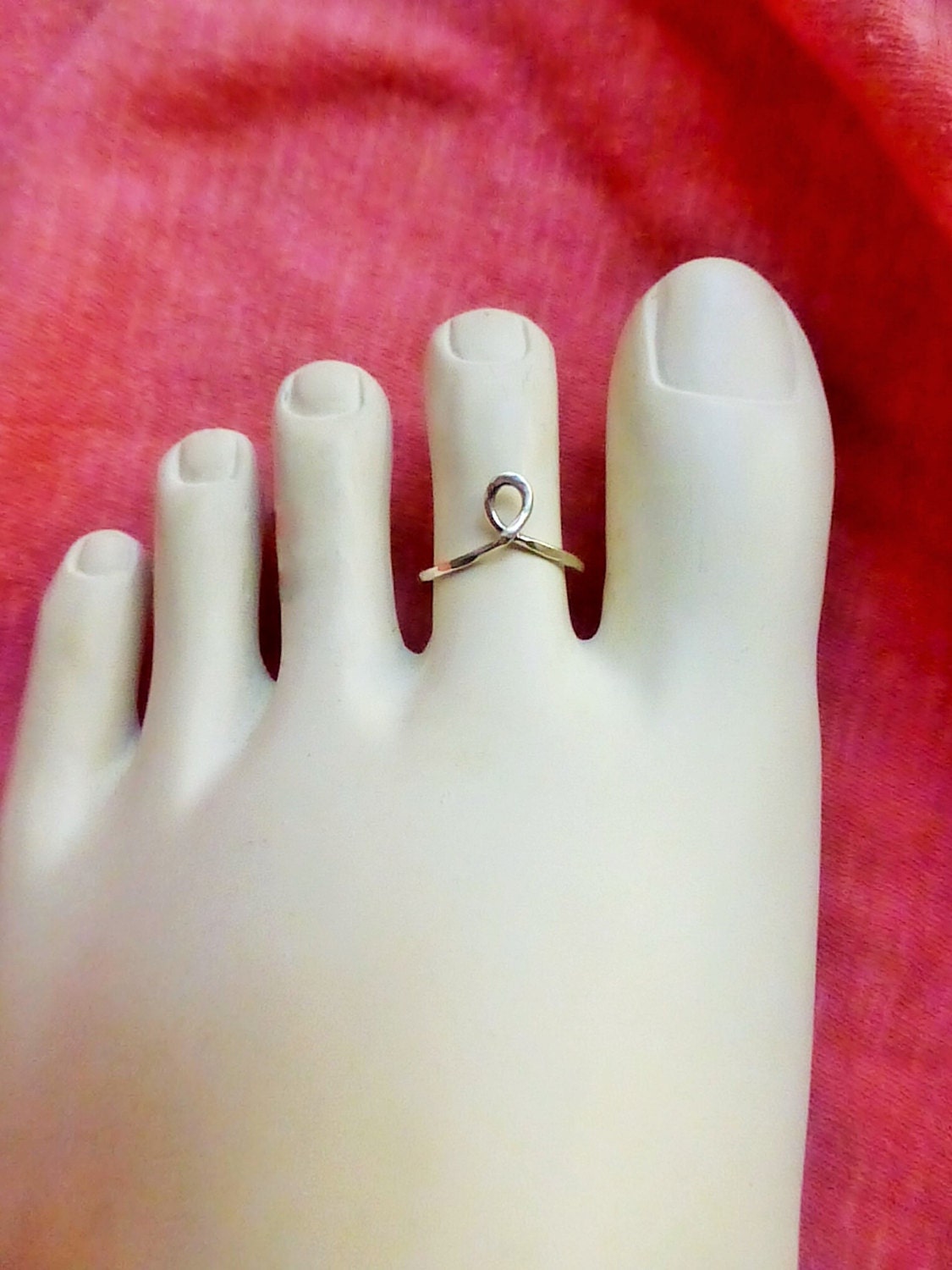 Breast Cancer Awareness Toe Ring, Ring or Knuckle Ring